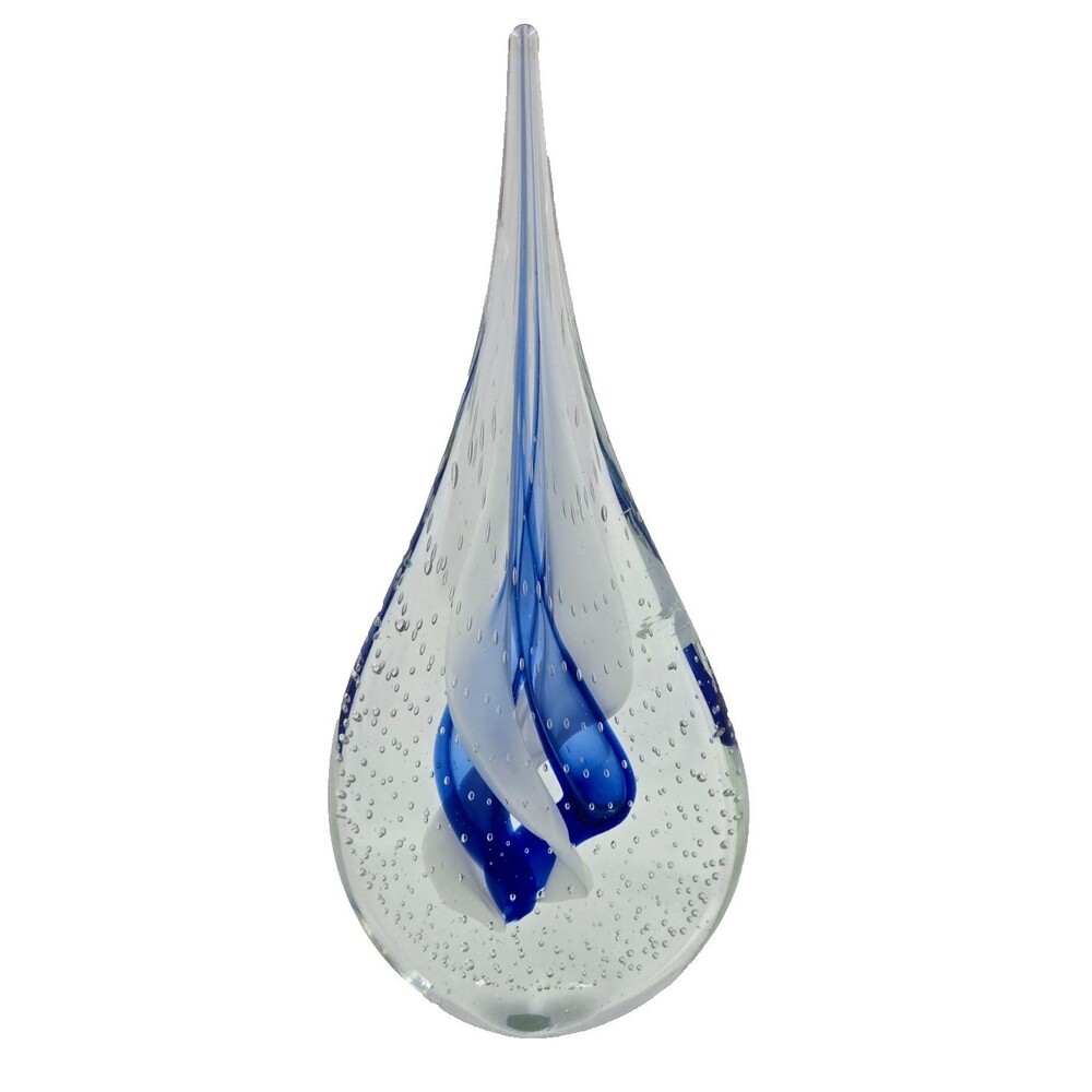 Vtg Murano Sommerso Tear Drop Laced Ribbon Controlled Bubble Large - AMAZING
